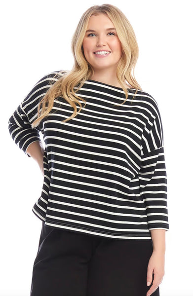 Karen Kane Stripe Boatneck Top