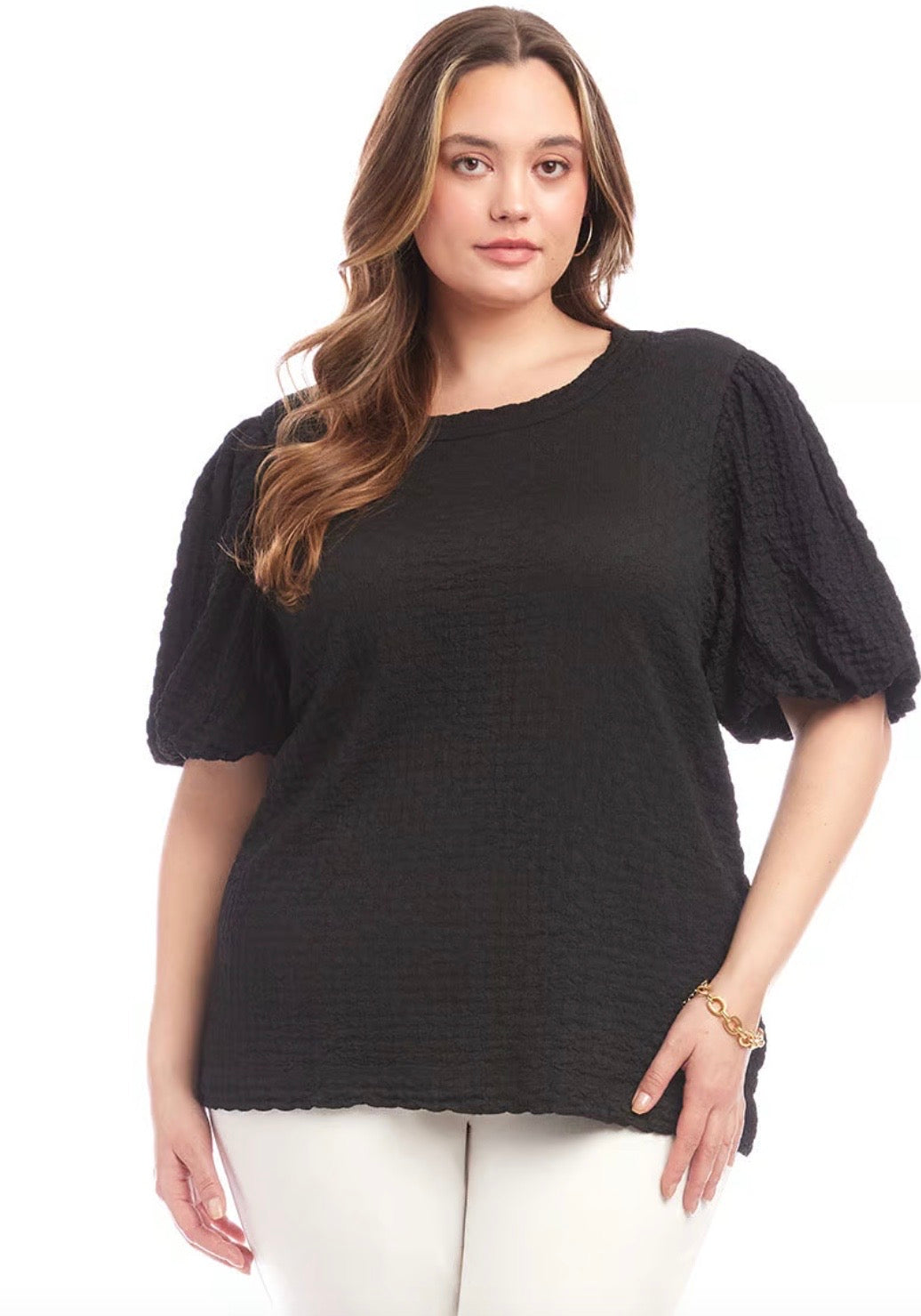 Karen Kane Puff Sleeve Textured Top