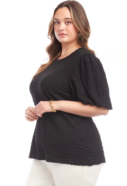 Karen Kane Puff Sleeve Textured Top