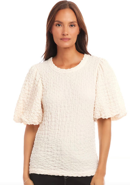 Karen Kane Puff Sleeve Textured Top