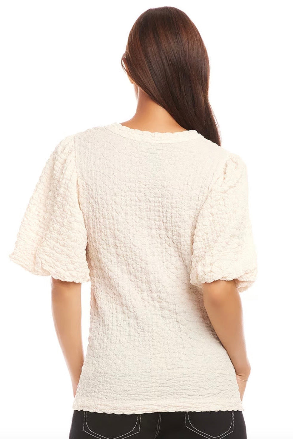 Karen Kane Puff Sleeve Textured Top