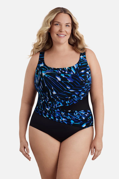 Longitude Wrap Sash Tank One Piece Swimsuit