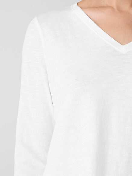 Eileen Fisher Vneck Long Sleeve Easy Tee