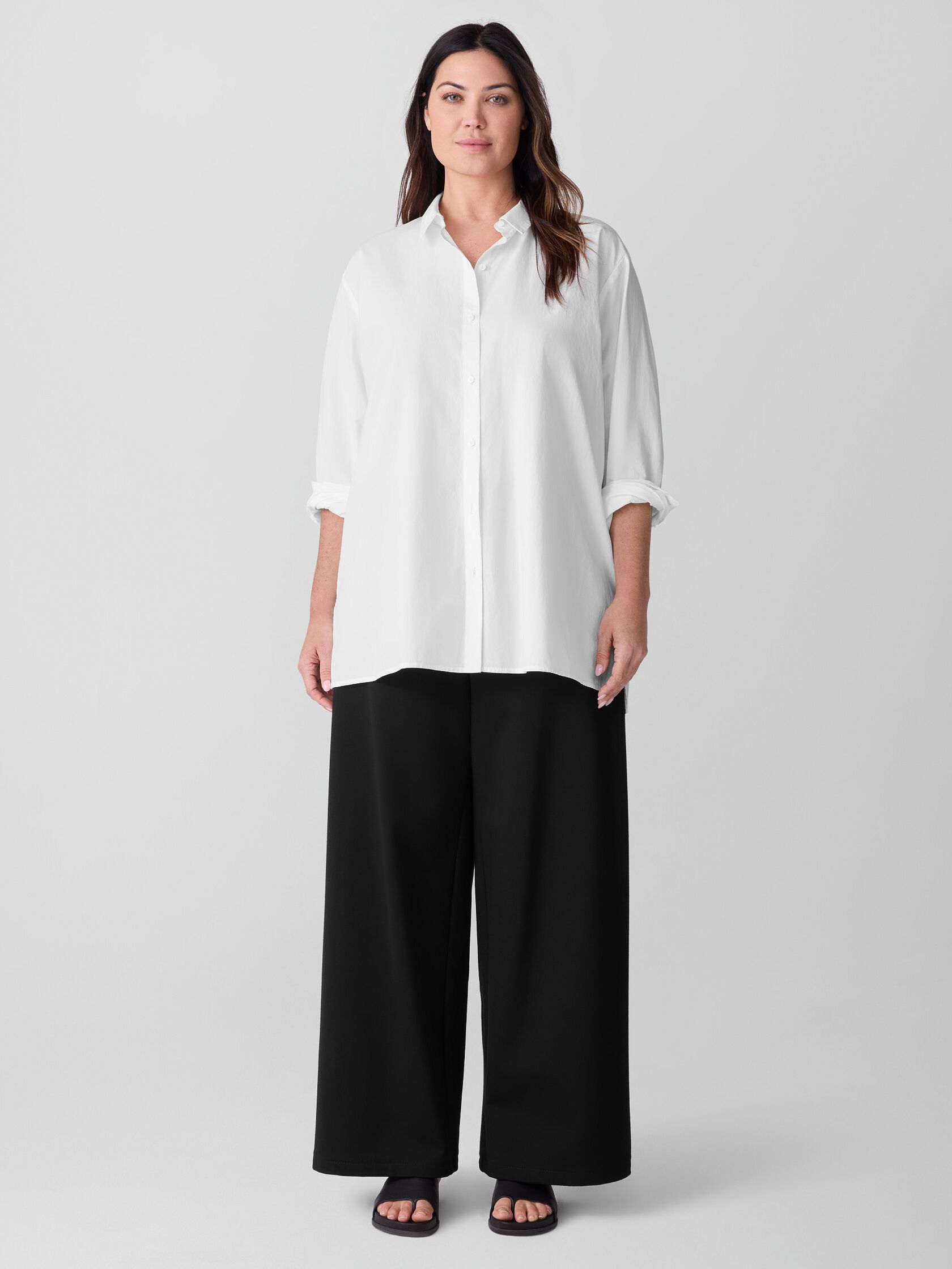 Eileen Fisher High Waisted Wide Floor Length Pant