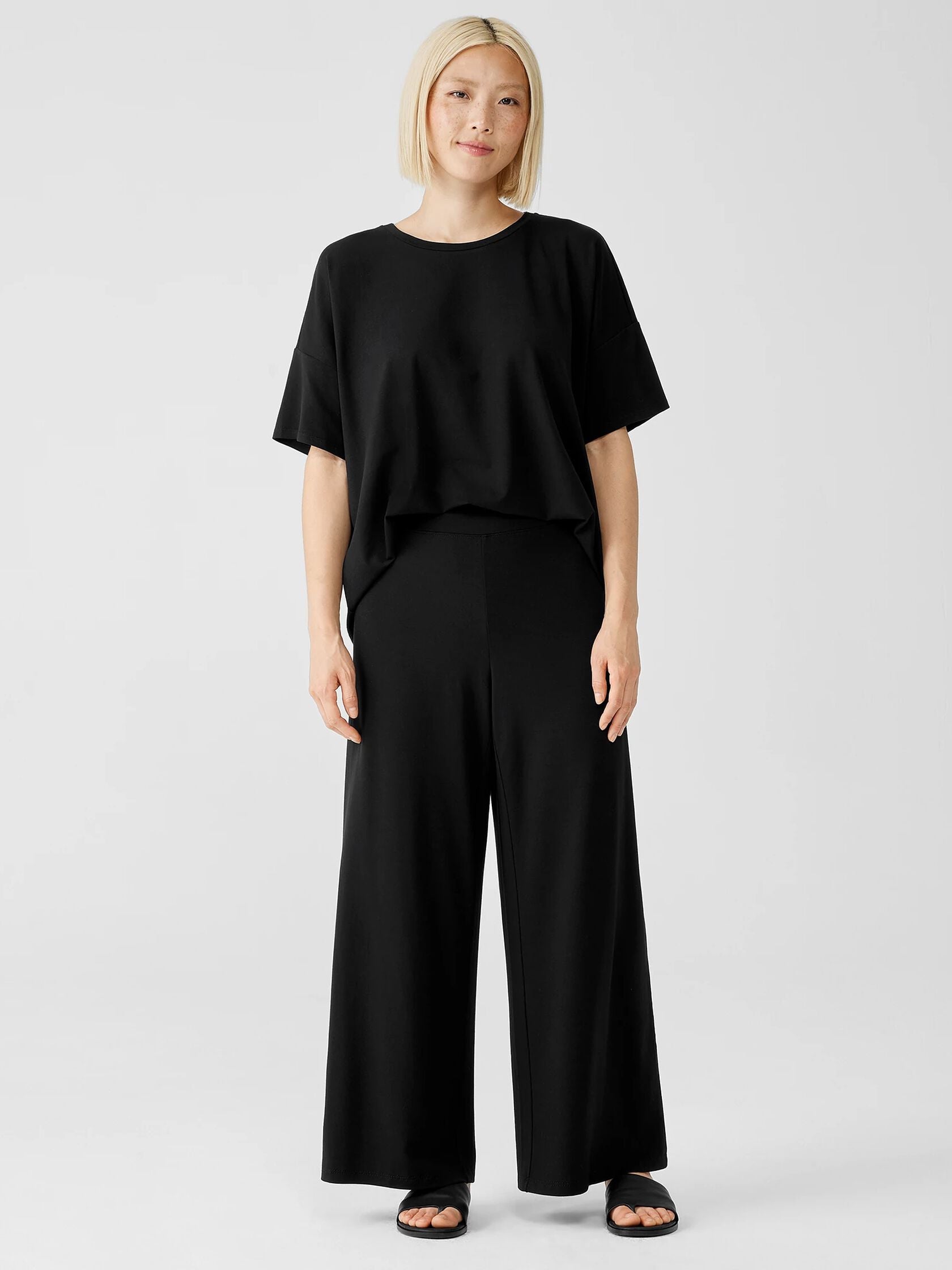 Eileen Fisher High Waisted Wide Floor Length Pant