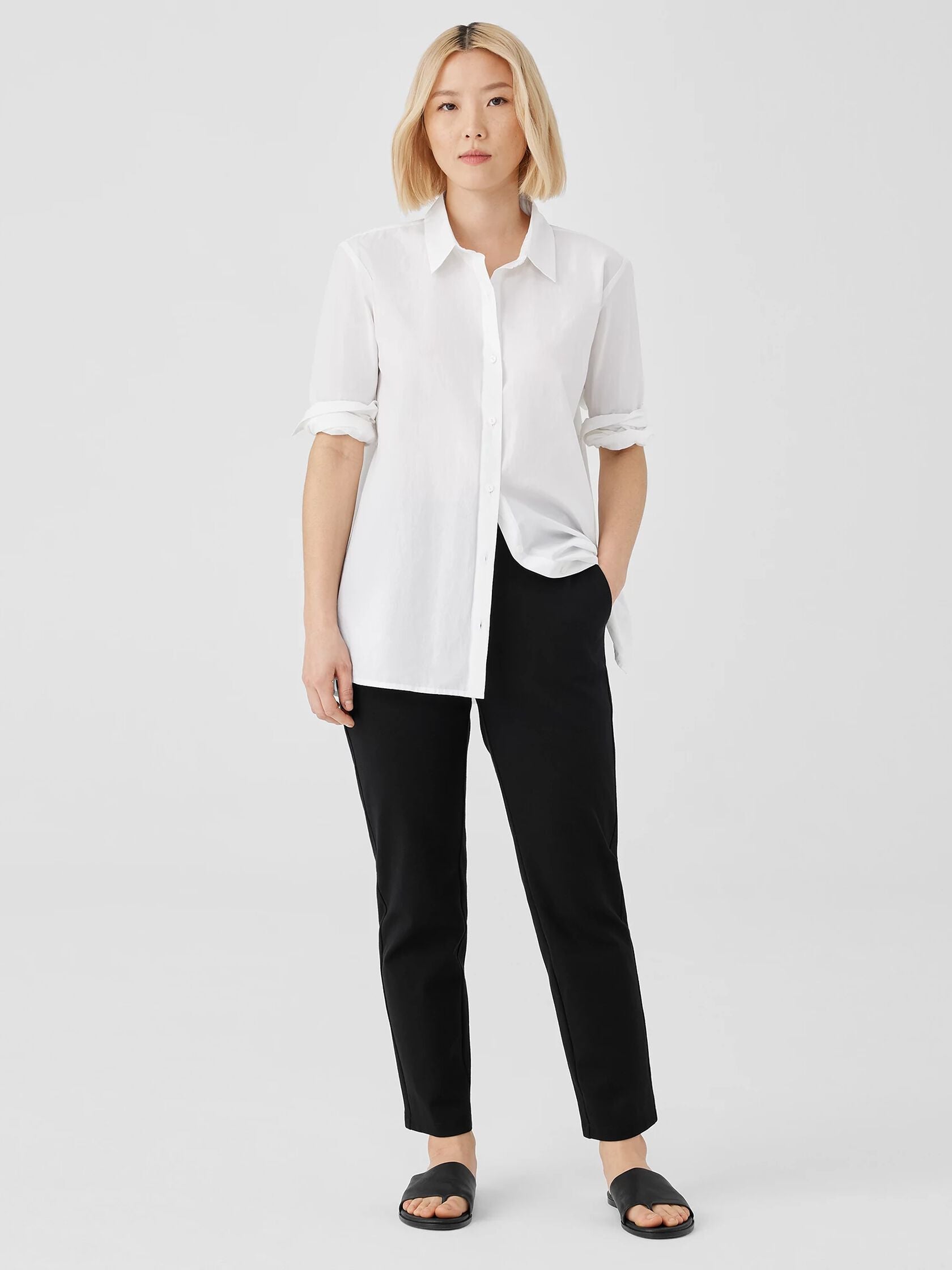 Eileen Fisher High Waisted Slim Ankle Pant