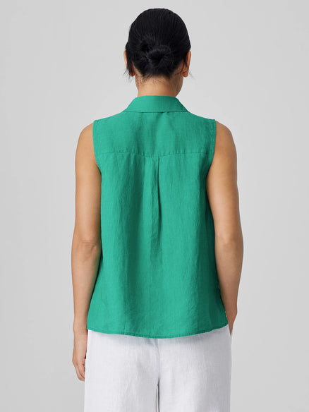 Eileen Fisher Classic Collar Sleeveless Shirt