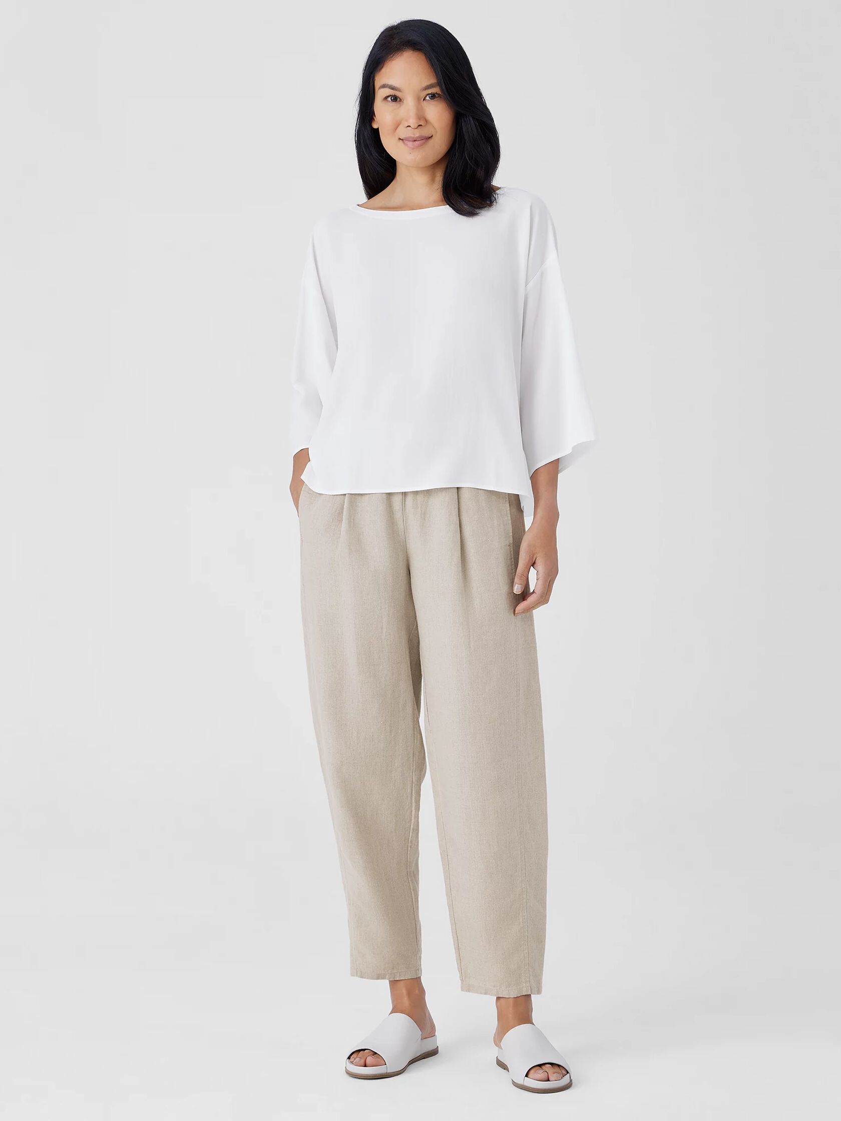 Eileen Fisher Ankle Pleated Lantern Pant