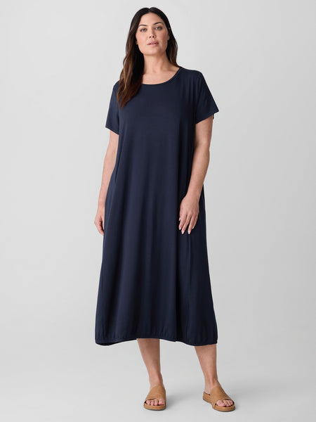 Eileen Fisher Round Neck Lantern Dress