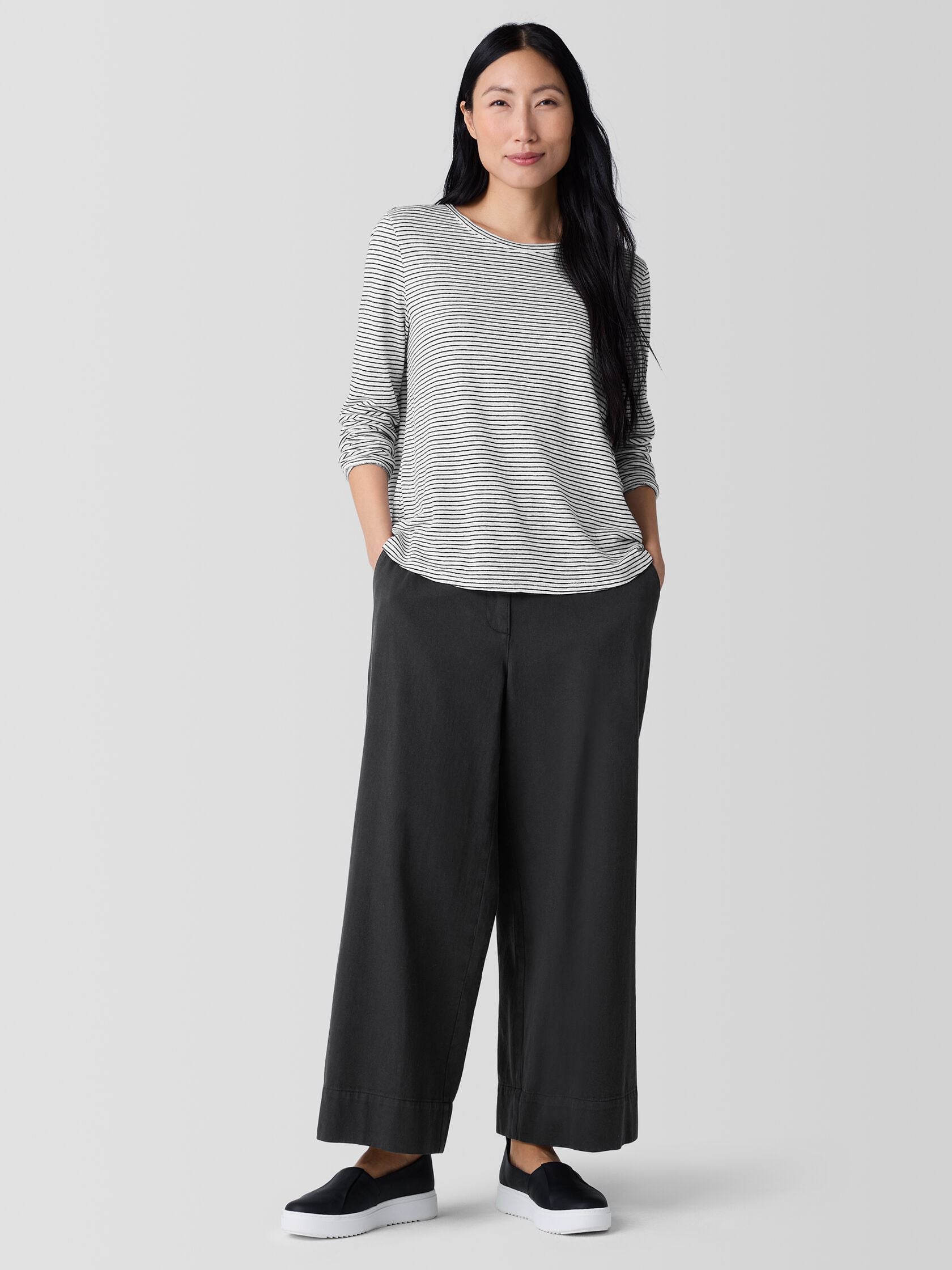 Eileen Fisher Crew Neck Long Sleeve Tee