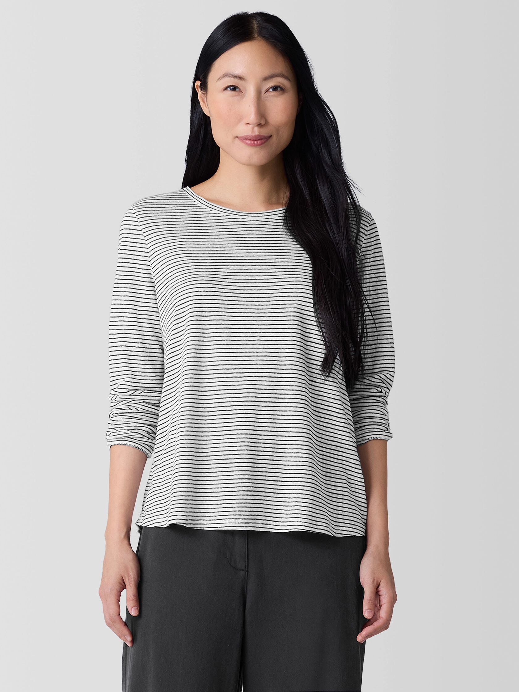 Eileen Fisher Crew Neck Long Sleeve Tee