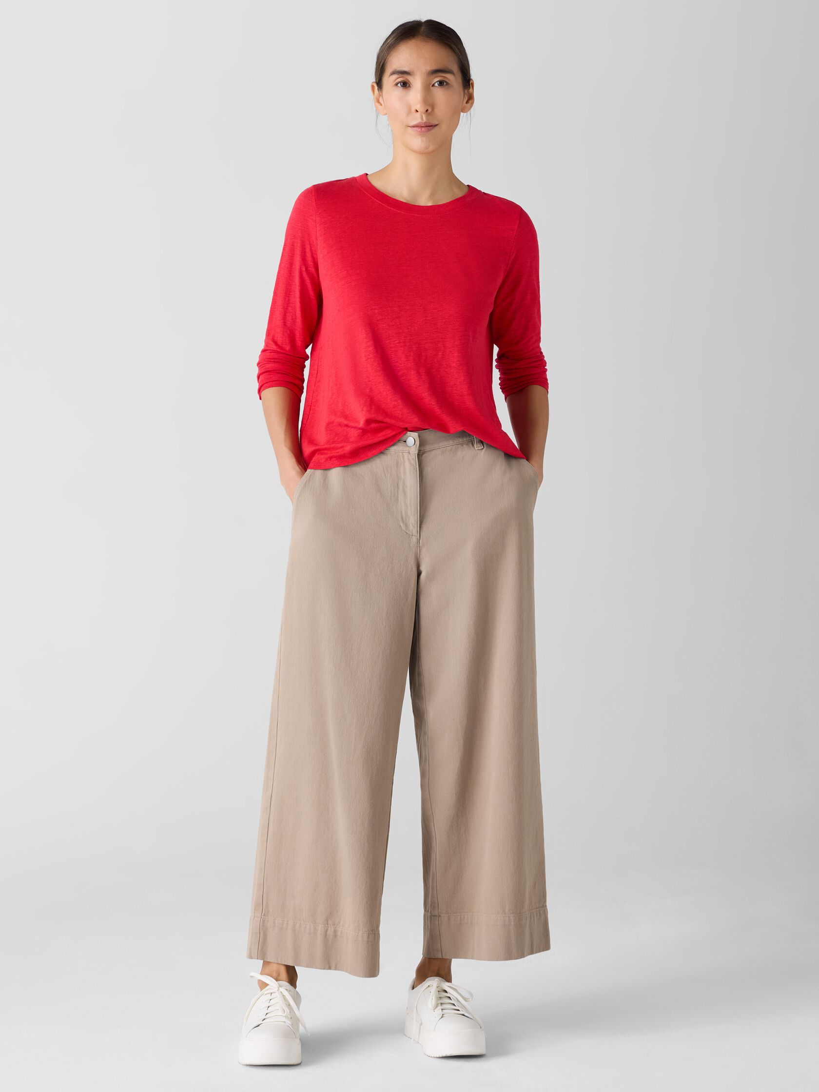 Eileen Fisher Crew Neck Long Sleeve Tee