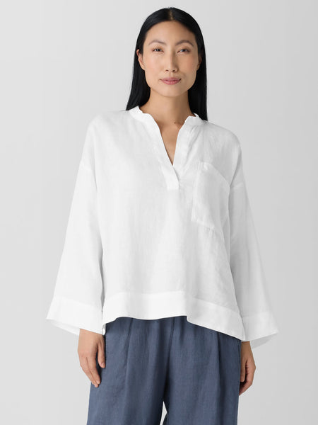 Eileen Fisher Mandarin Collar Pop-Over