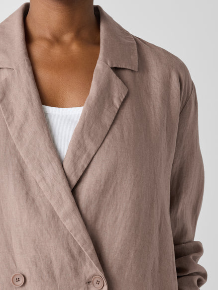 Eileen Fisher Notch Collar Double Breasted Blazer