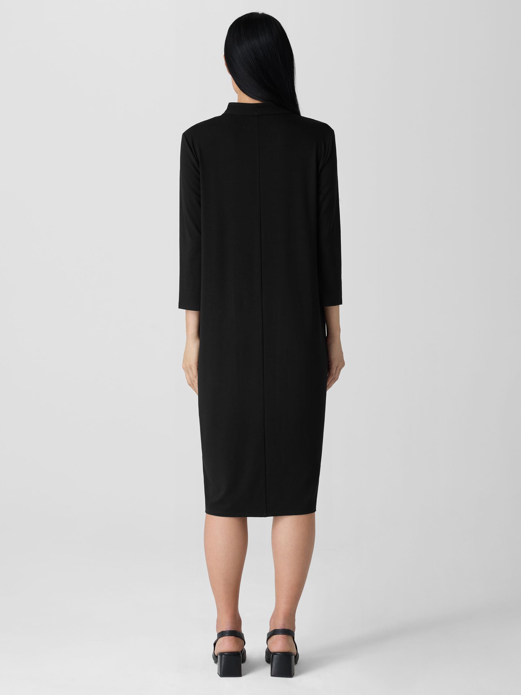 Eileen Fisher 3/4 Sleeve V-Neck Dress