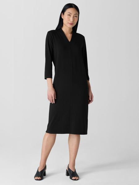 Eileen Fisher 3/4 Sleeve V-Neck Dress