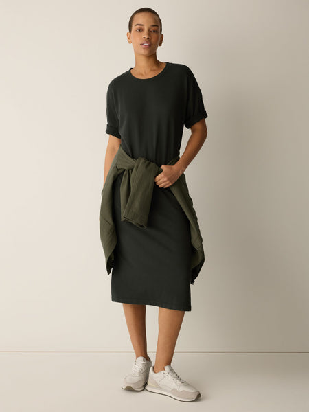 (Pre-Order) Eileen Fisher Crew Neck Elbow Sleeve Dress