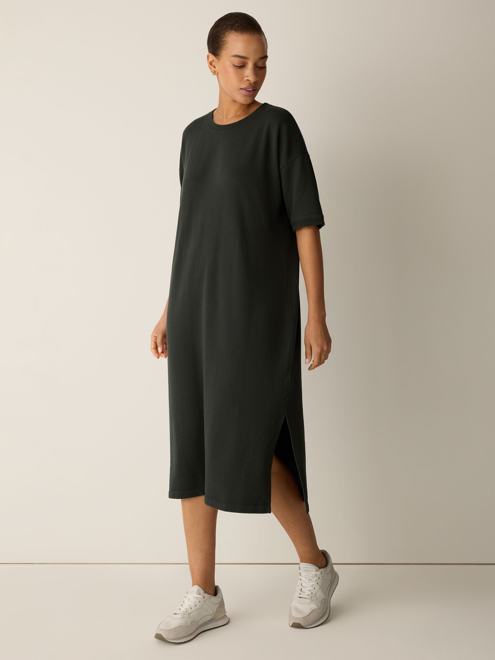 (Pre-Order) Eileen Fisher Crew Neck Elbow Sleeve Dress