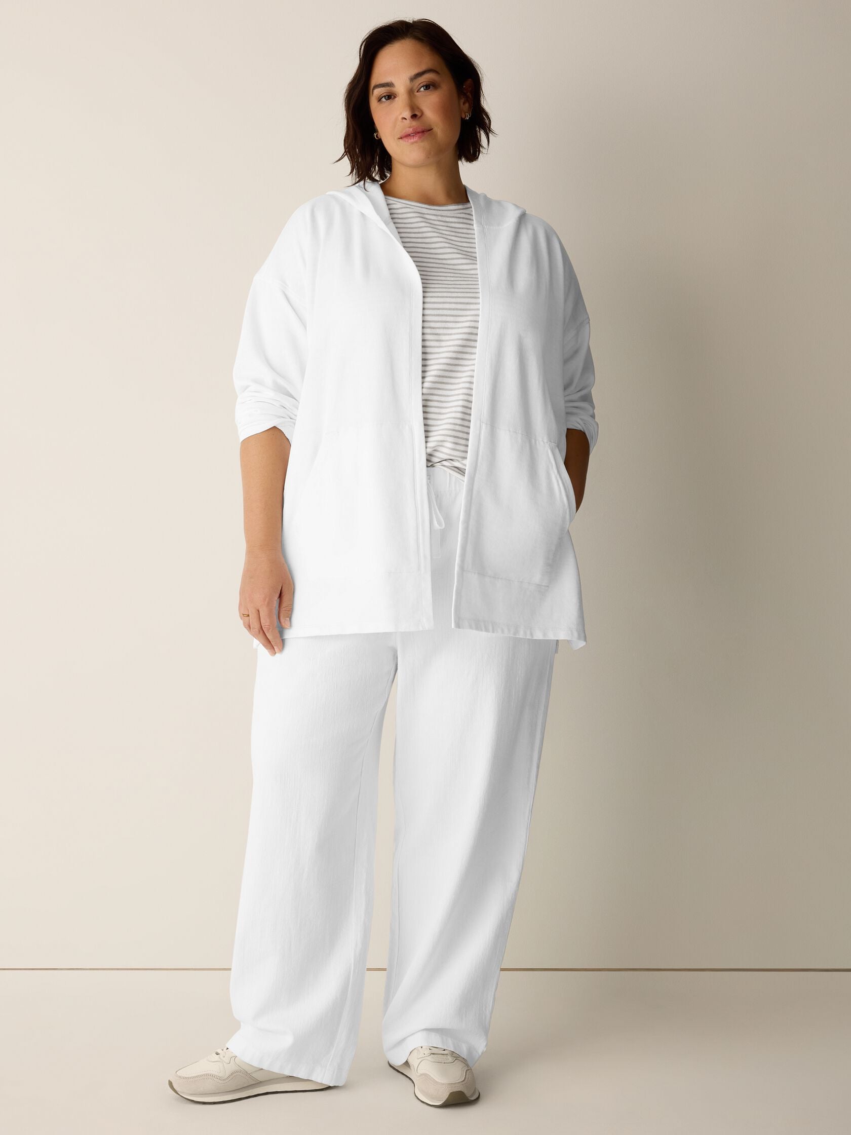 Eileen Fisher Hooded Jacket With Pockets