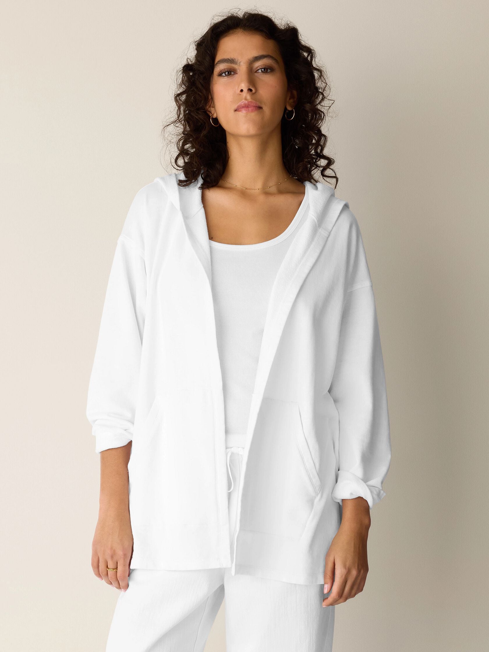 Eileen Fisher Hooded Jacket With Pockets