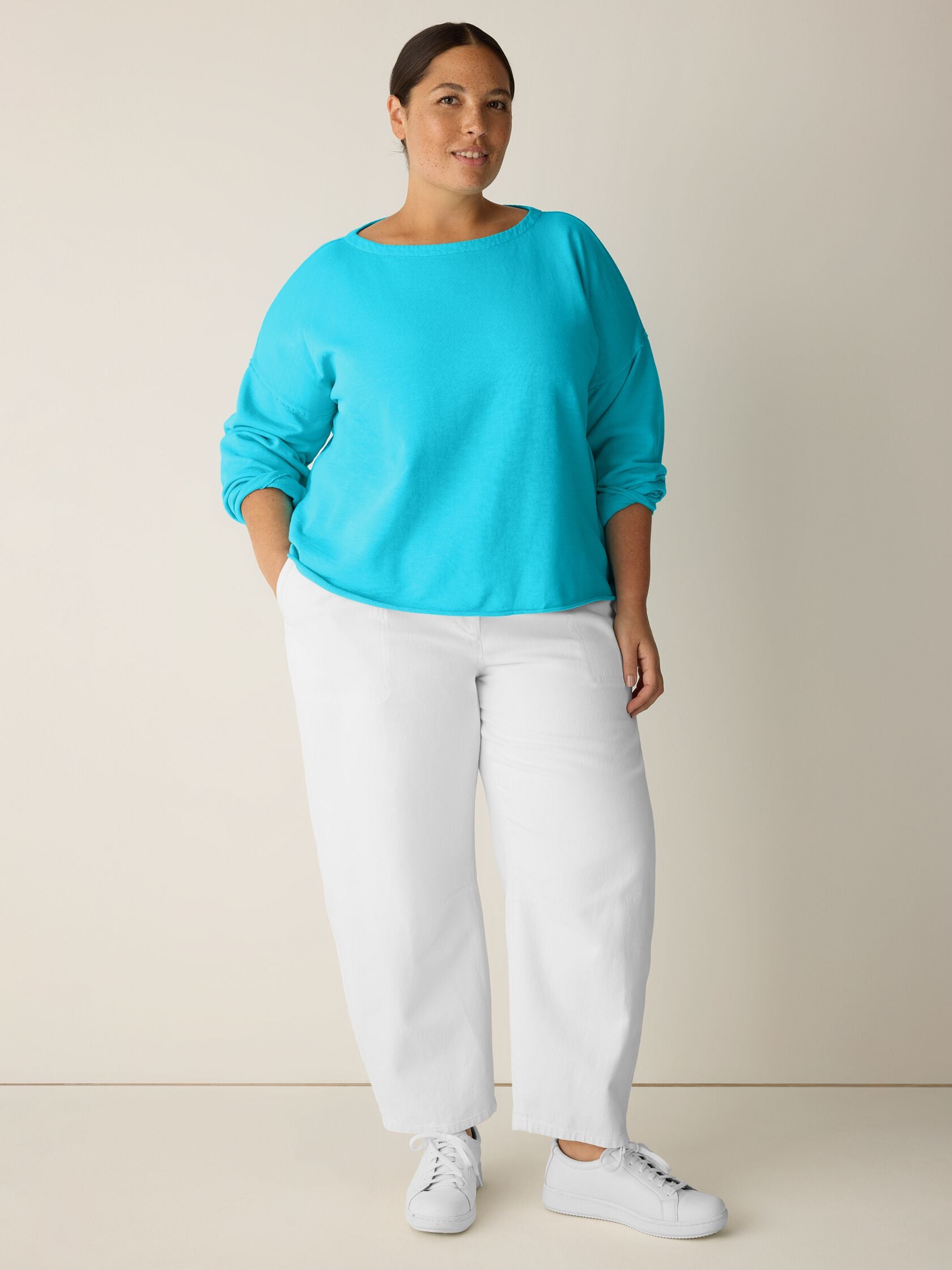 Eileen Fisher Bateau Neck Boxy Top