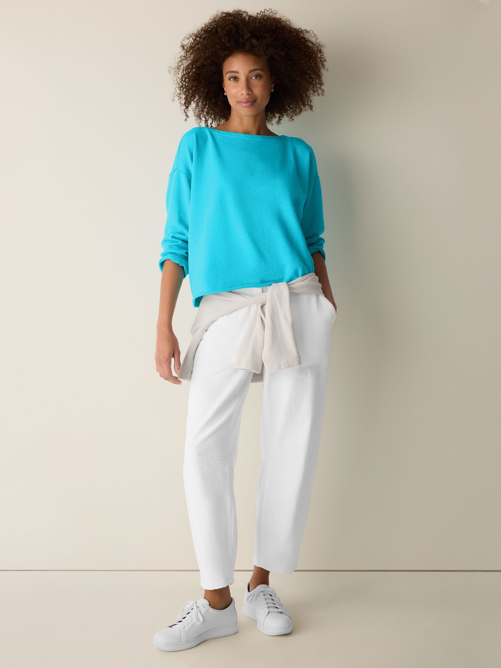 Eileen Fisher Bateau Neck Boxy Top