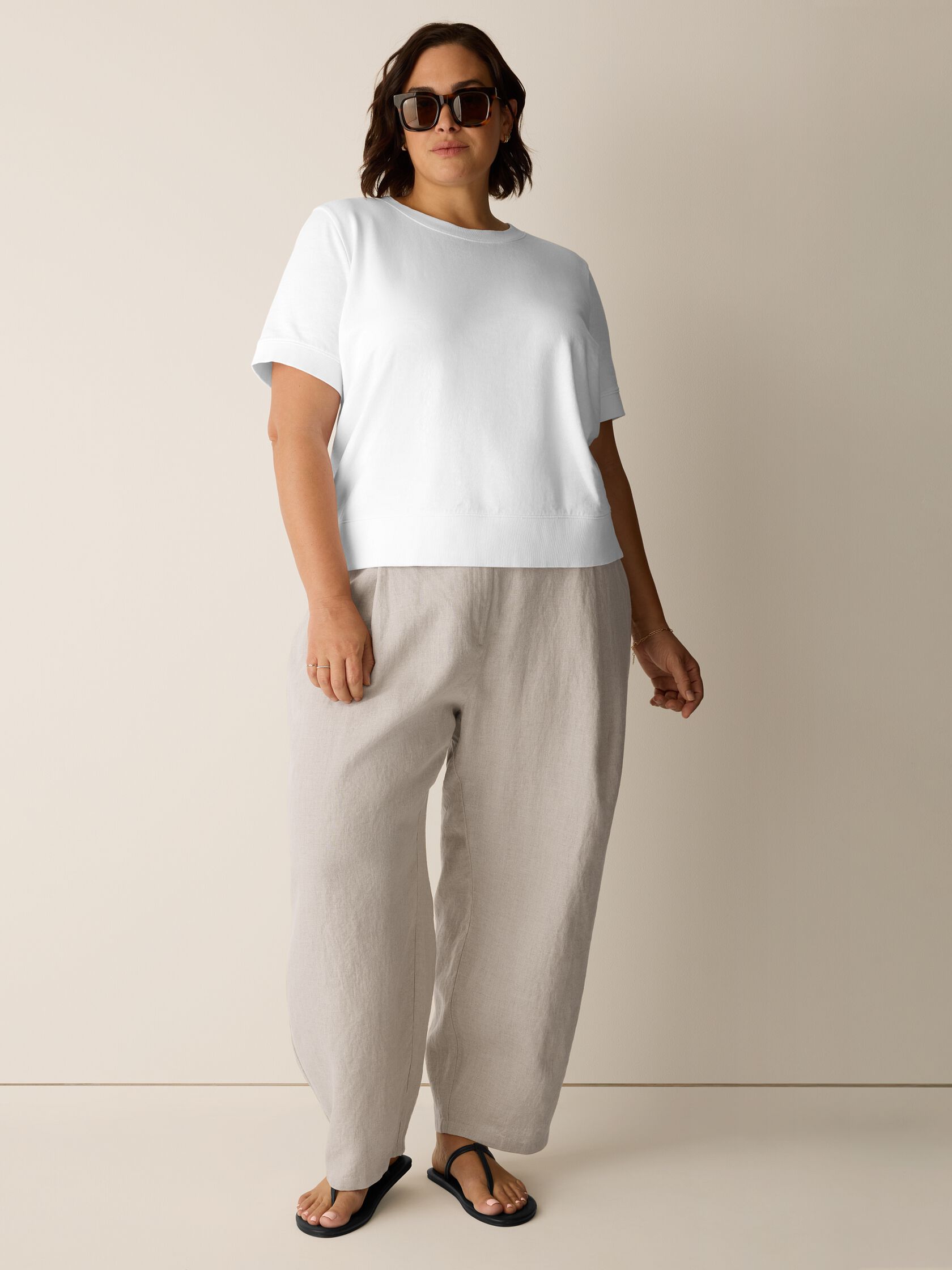 Eileen Fisher Crew Neck Short Sleeve Sweatshirt