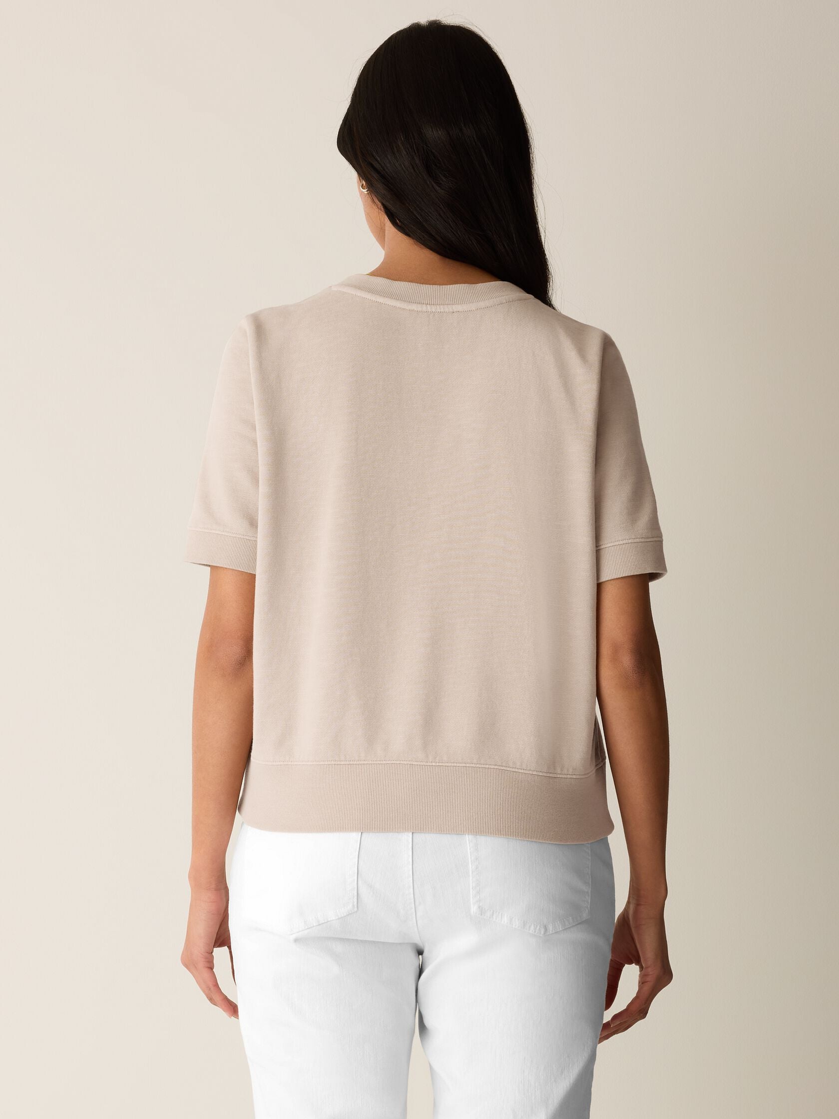 Eileen Fisher Crew Neck Short Sleeve Sweatshirt