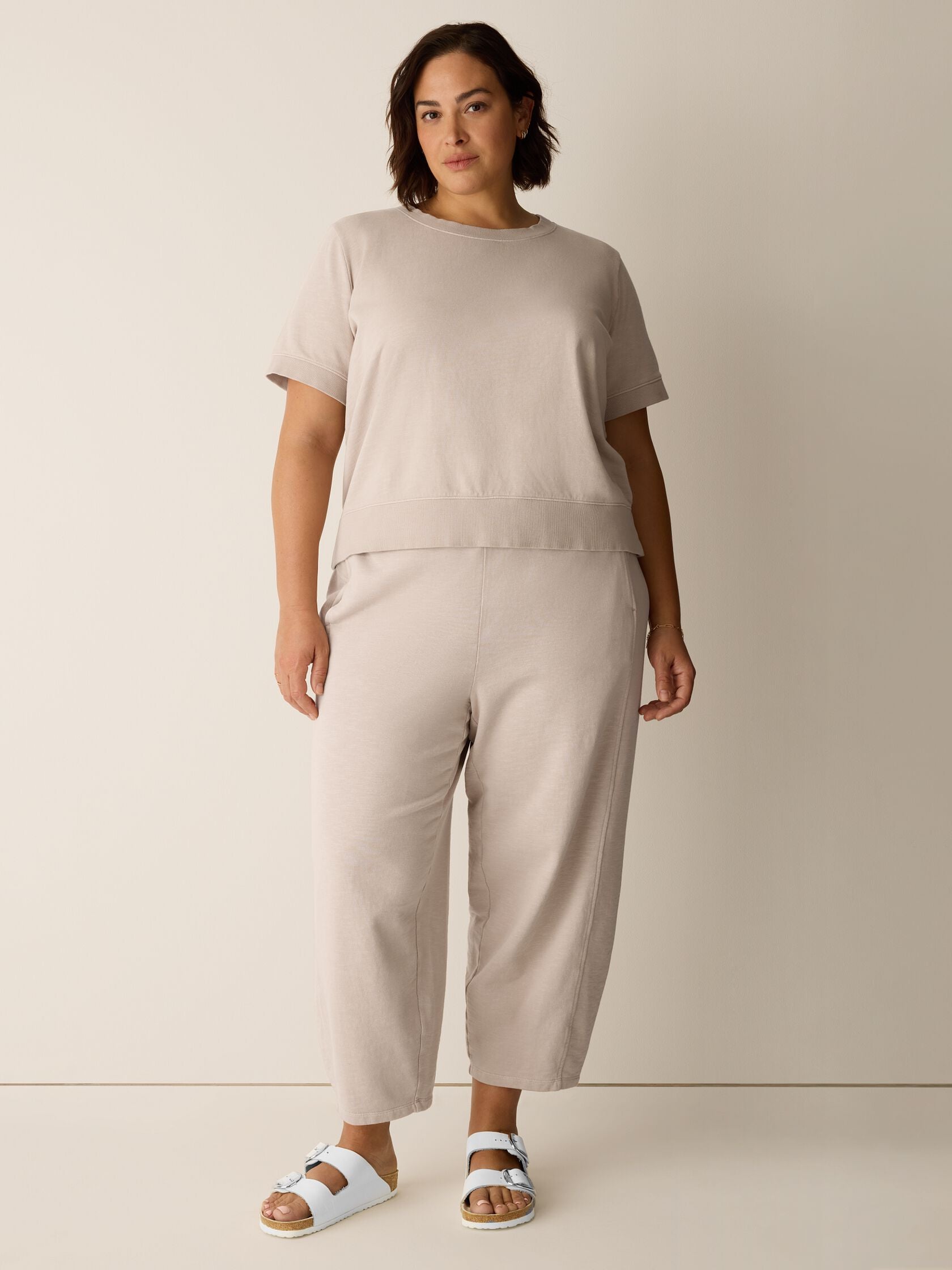 Eileen Fisher Crew Neck Short Sleeve Sweatshirt