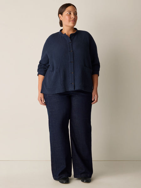 (Pre-Order) EiIeen Fisher Mandarin Collar Shirt Jacket