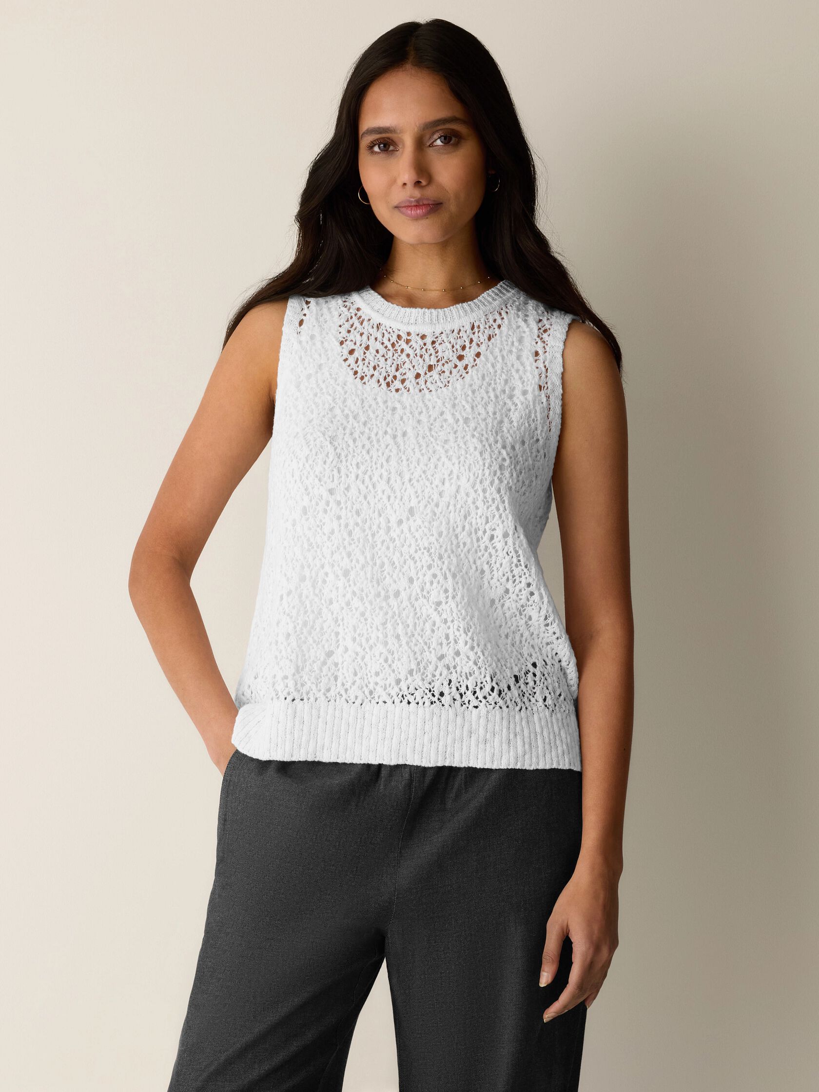 (Pre-Order) Eileen Fisher Jewel Neck Shell