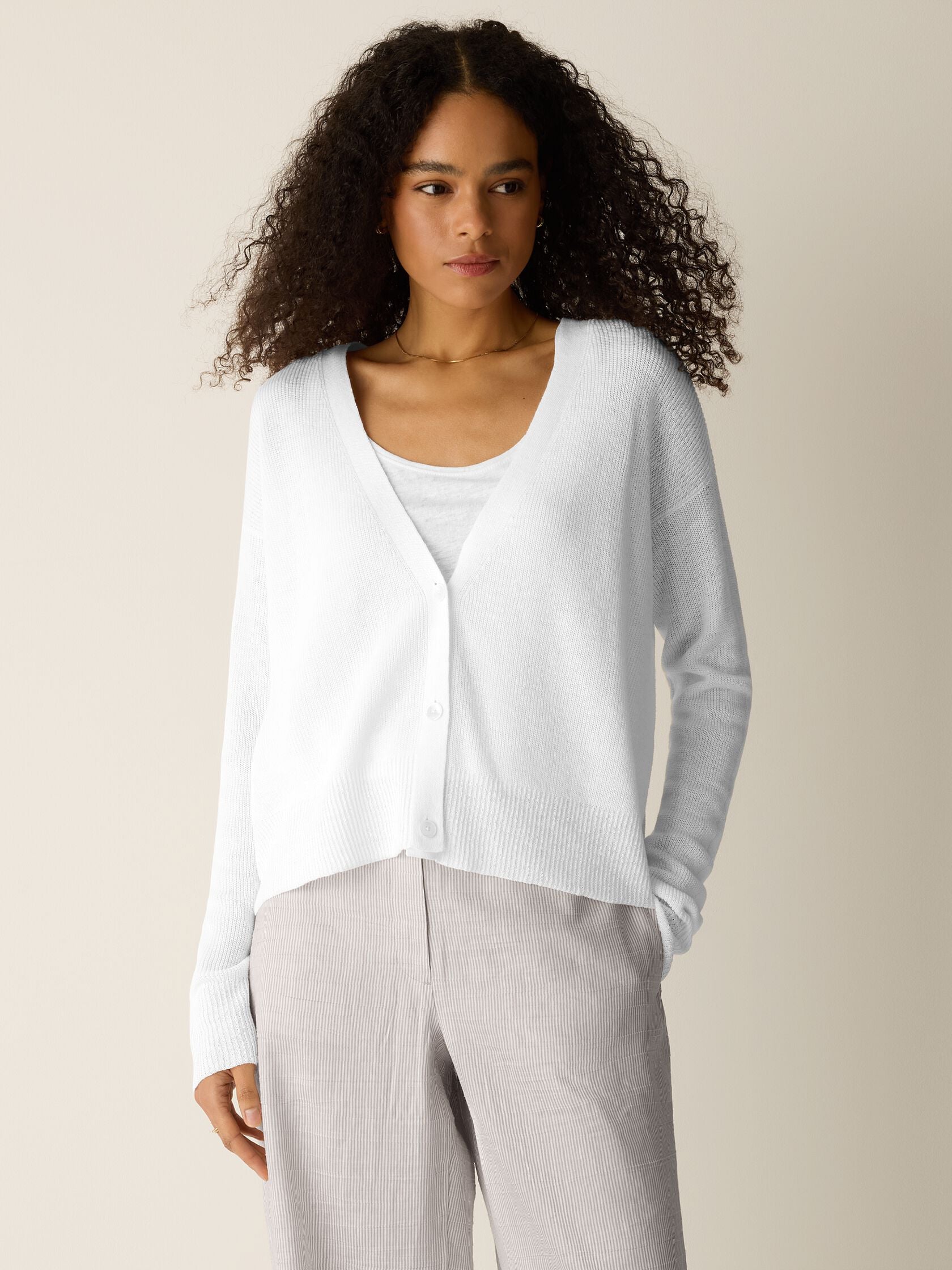 Eileen Fisher Short V-Neck Cardigan
