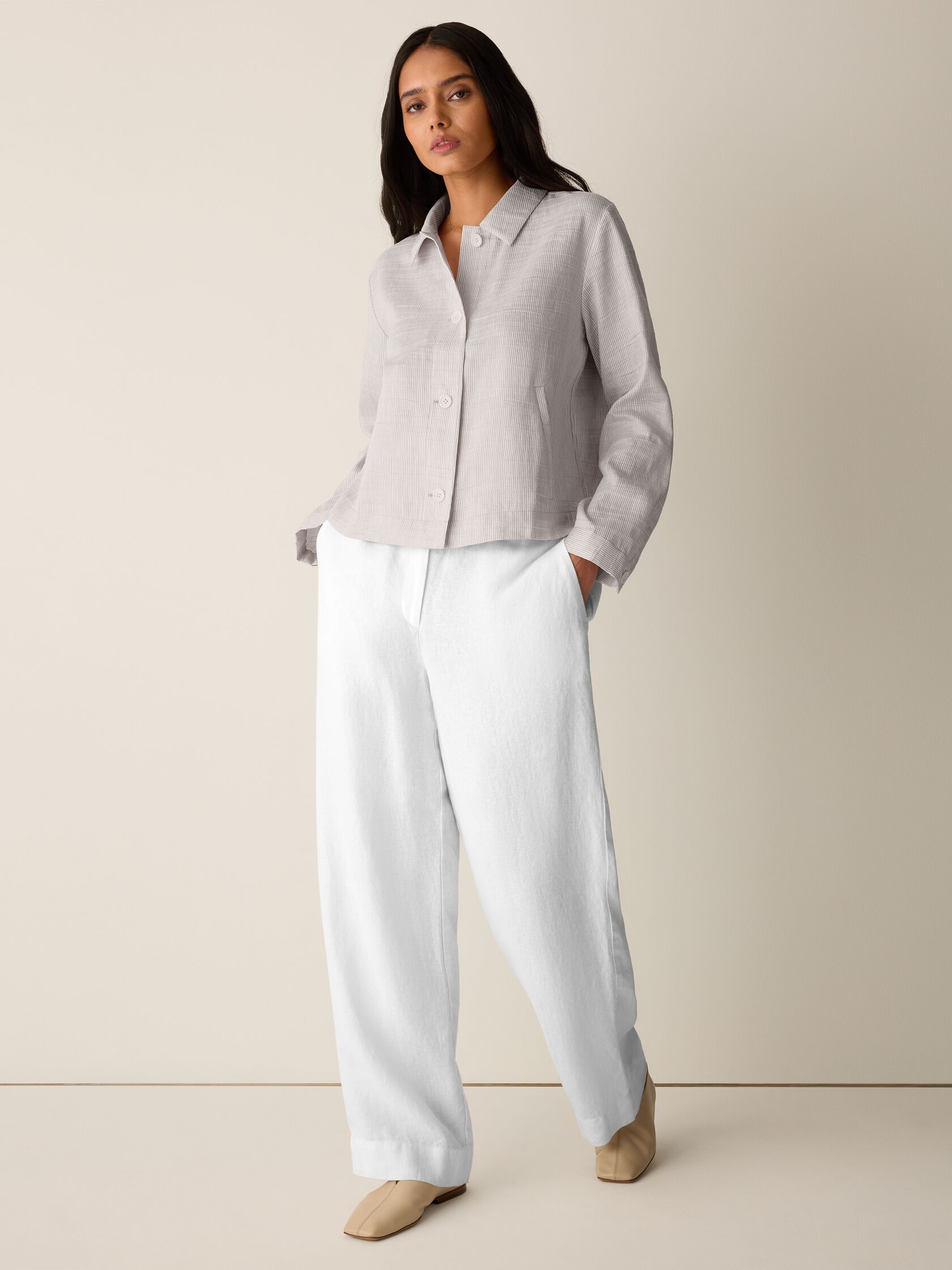 Eileen Fisher Classic Collar A-Line Jacket