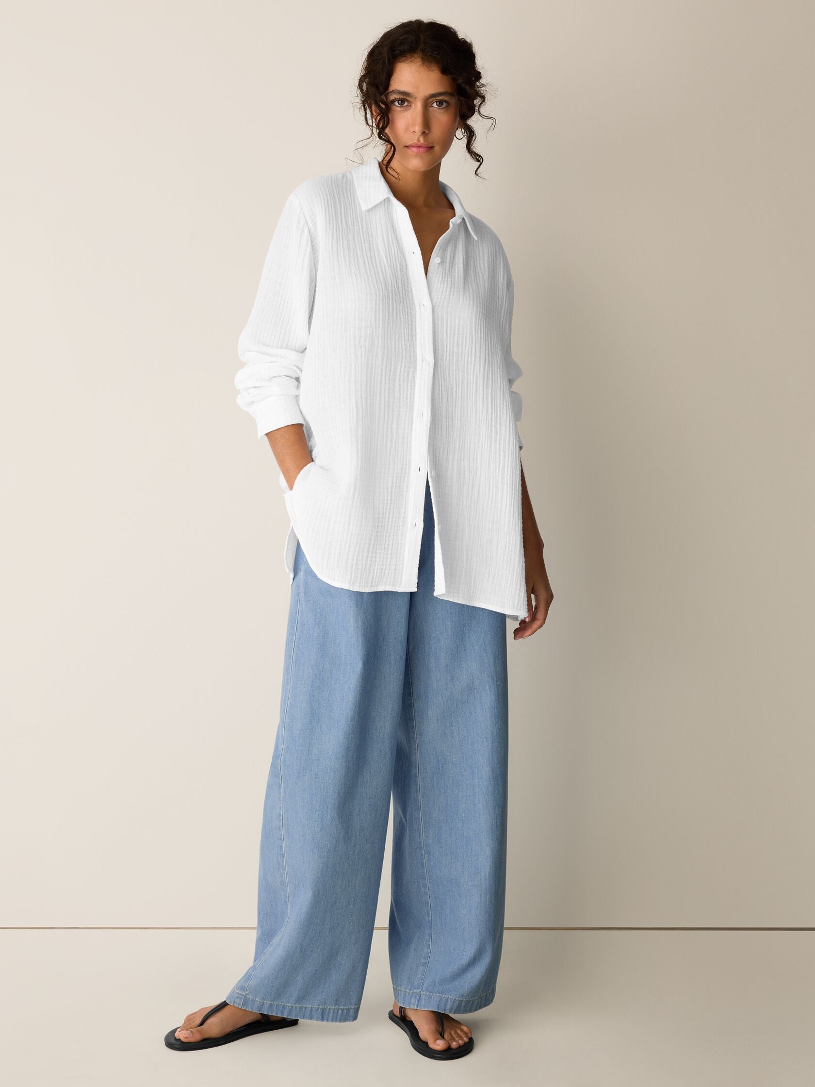Eileen Fisher Classic Collar Easy Shirt