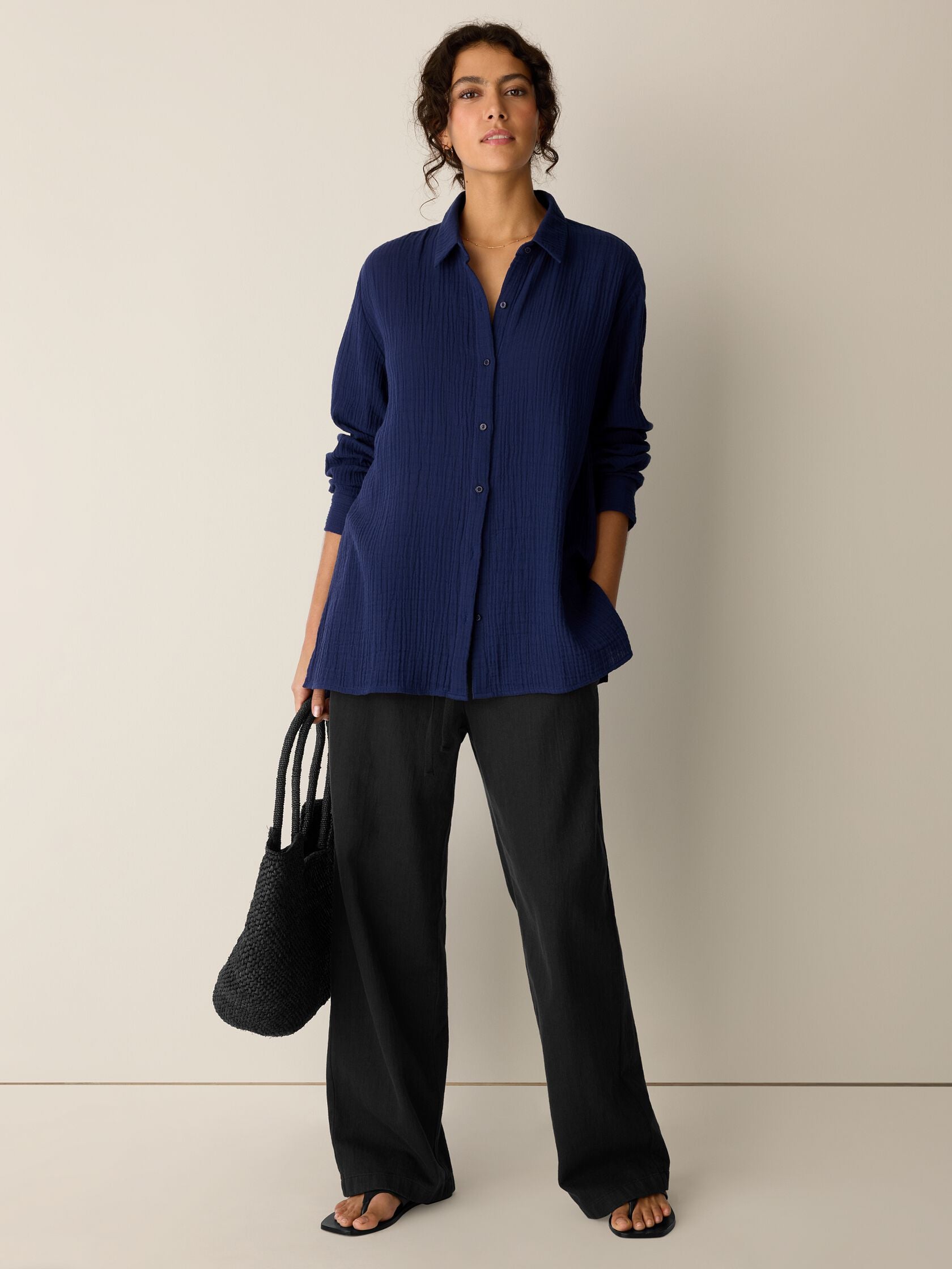 Eileen Fisher Classic Collar Easy Shirt