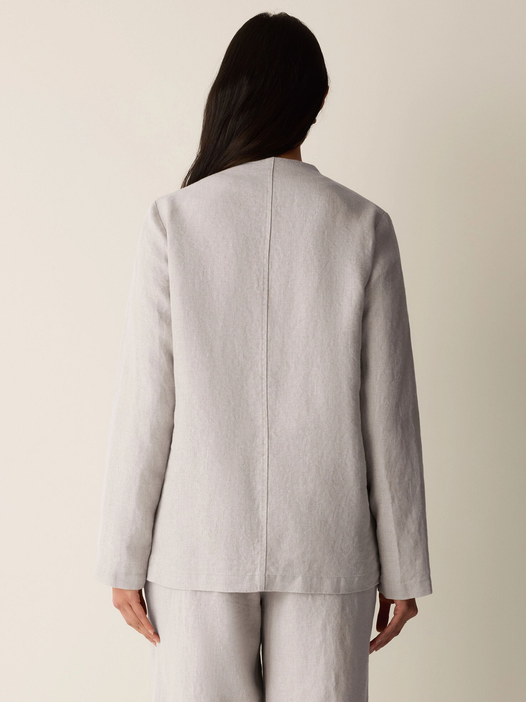 Eileen Fisher High Collar Cut-Away Jacket