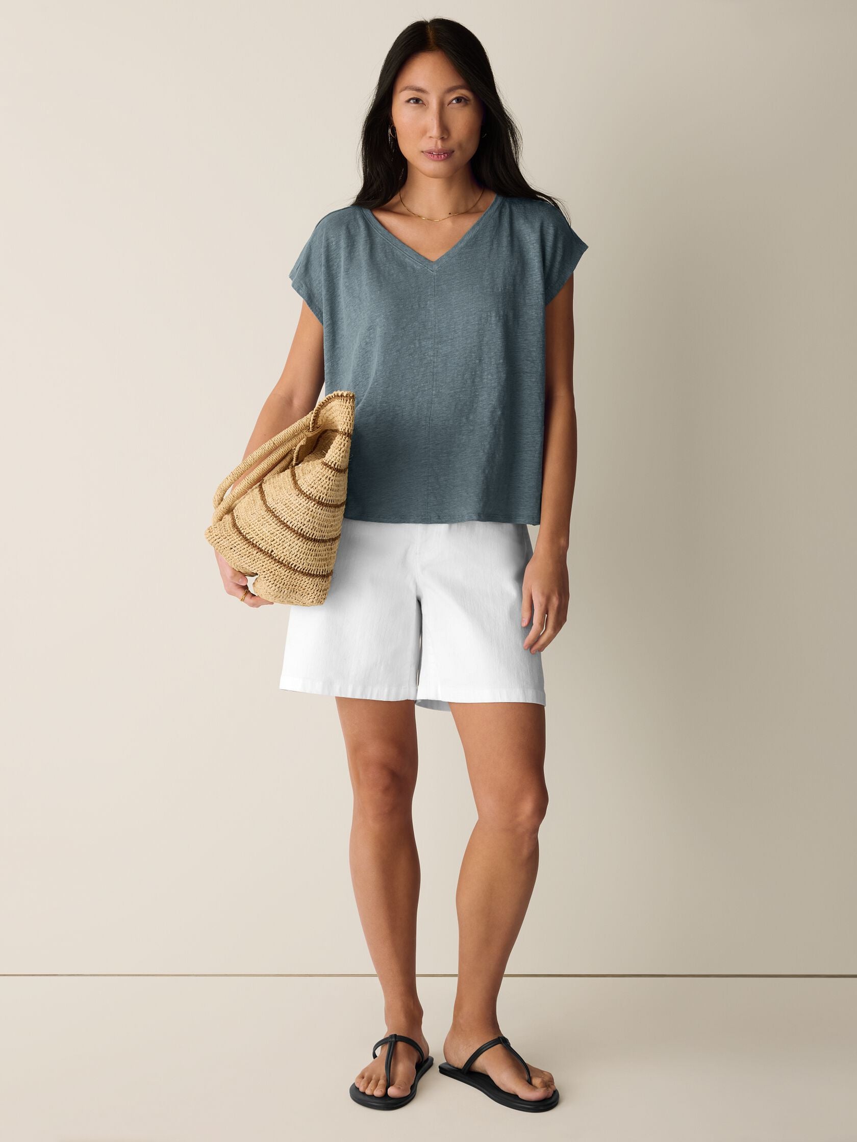 Eileen Fisher V-Neck Square Tee