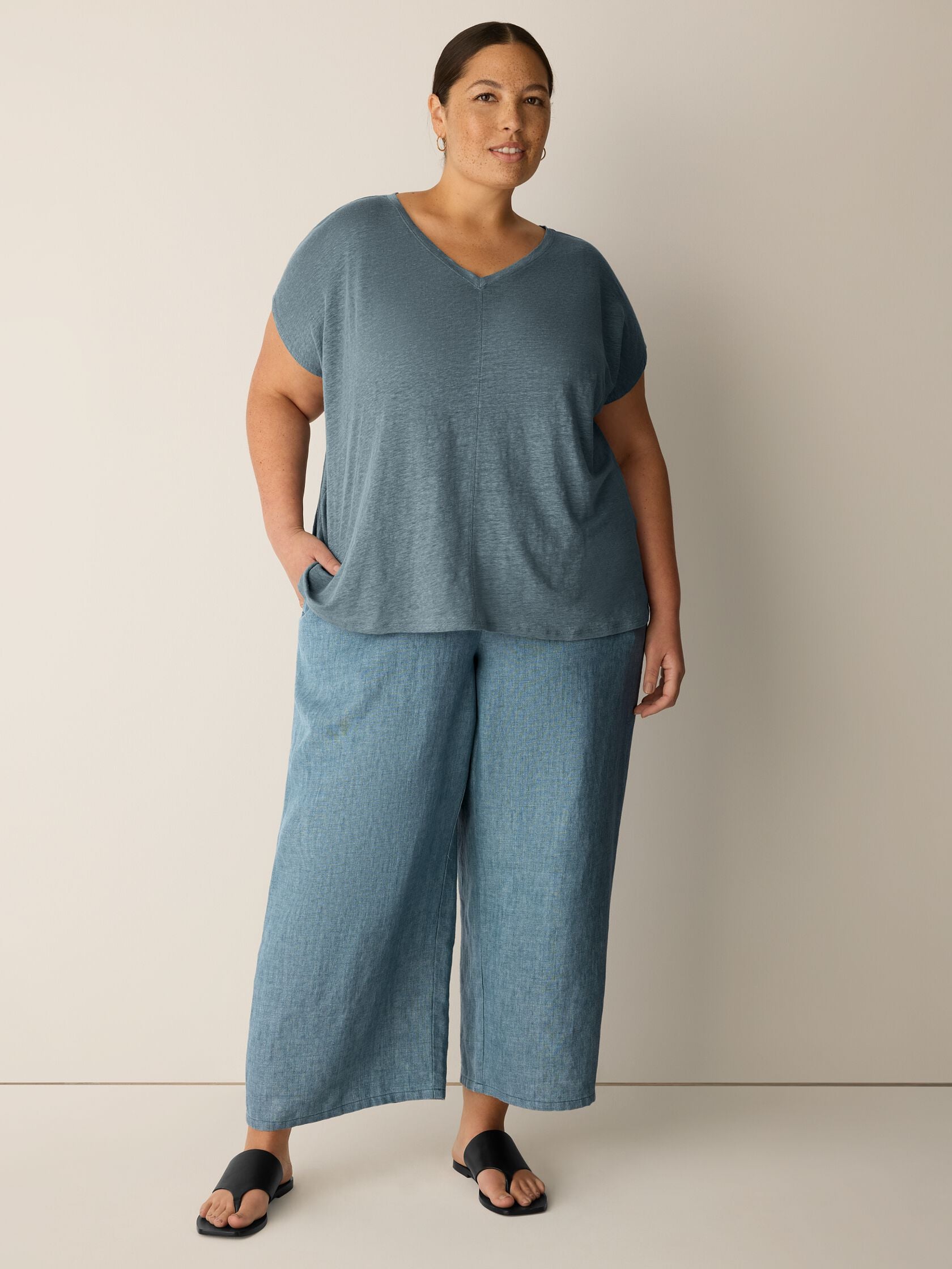 Eileen Fisher V-Neck Square Tee
