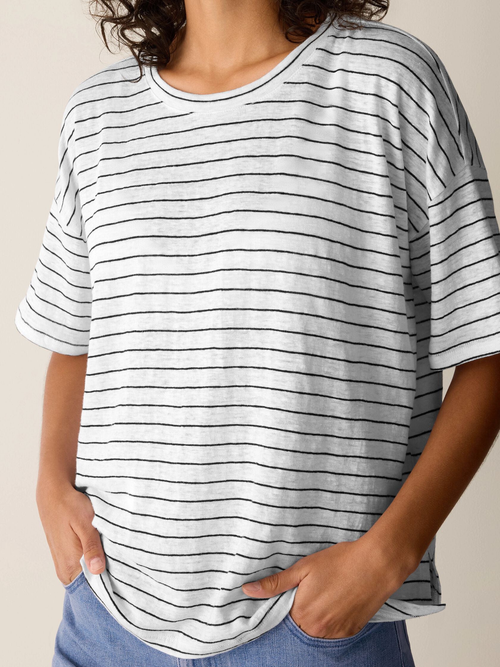 Eileen Fisher Crew Neck Short Sleeve Box Top
