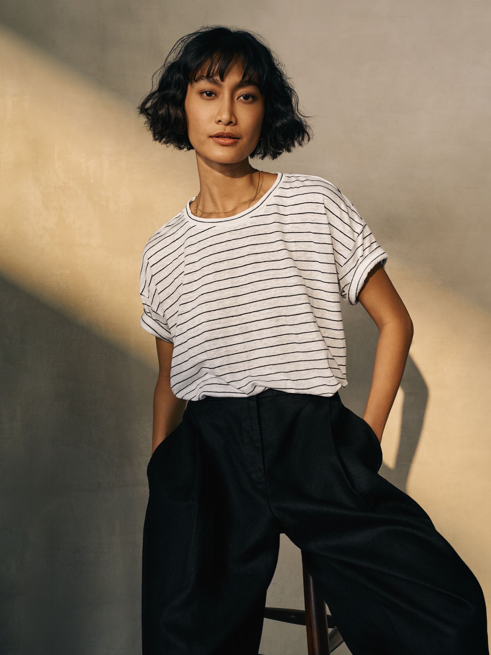 Eileen Fisher Crew Neck Short Sleeve Box Top