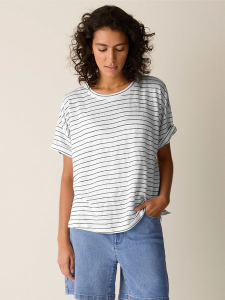 (Pre-Order) Eileen Fisher Crew Neck Short Sleeve Box Top