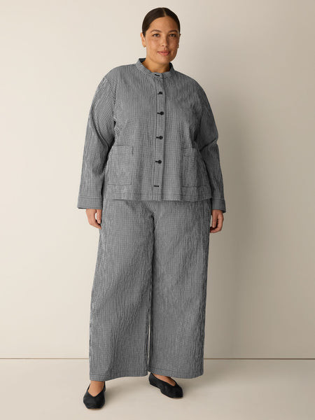 Eileen Fisher Mandarin Collar Shirt Jacket