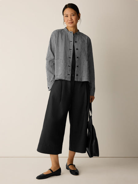 Eileen Fisher Mandarin Collar Shirt Jacket
