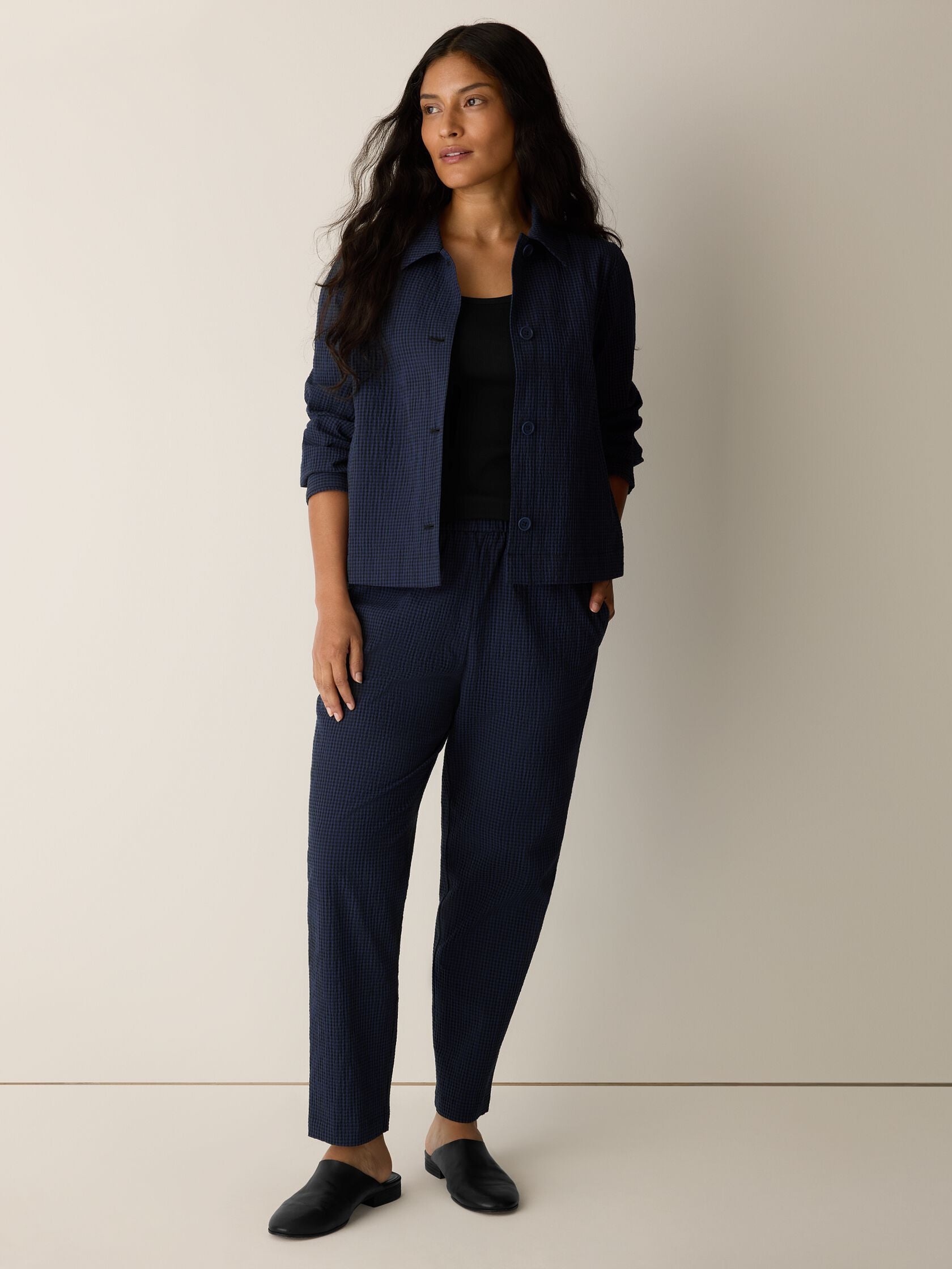 Eileen Fisher Classic Collar A-Line Jacket