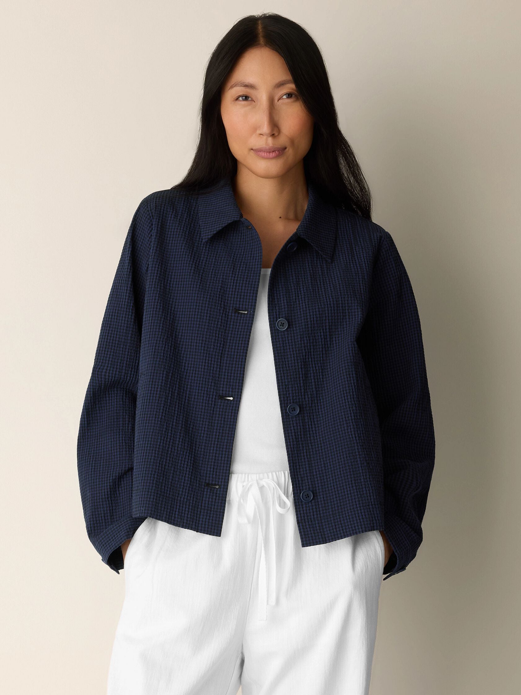 Eileen Fisher Classic Collar A-Line Jacket