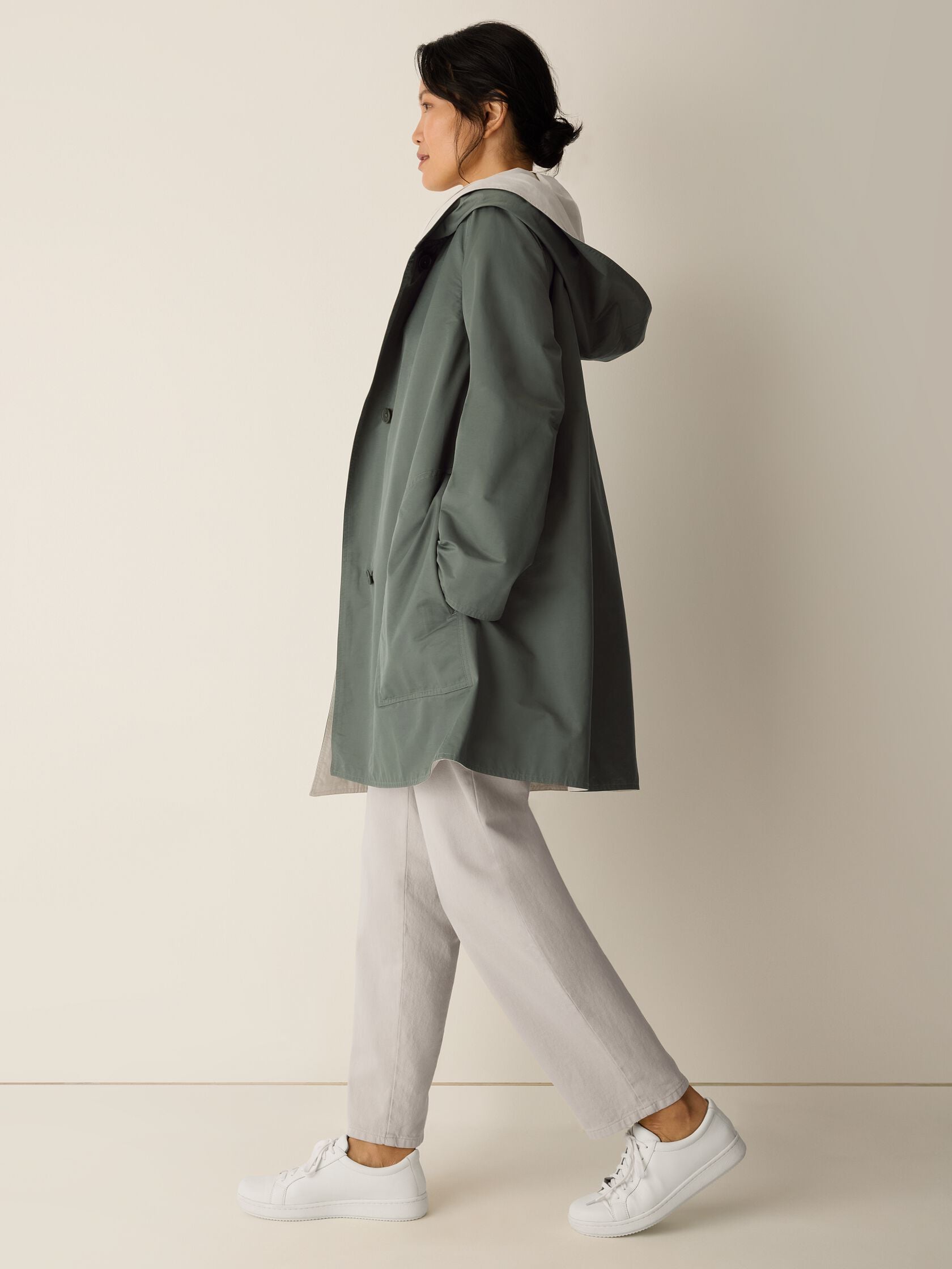 Eileen Fisher Reversible Hooded Coat
