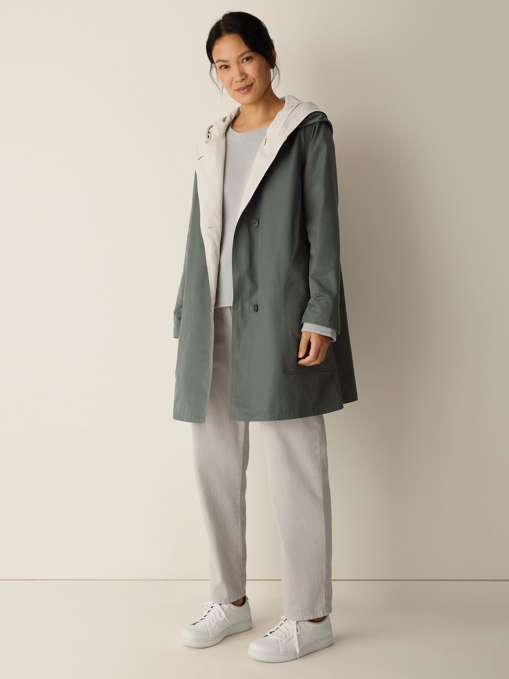 Eileen Fisher Reversible Hooded Coat