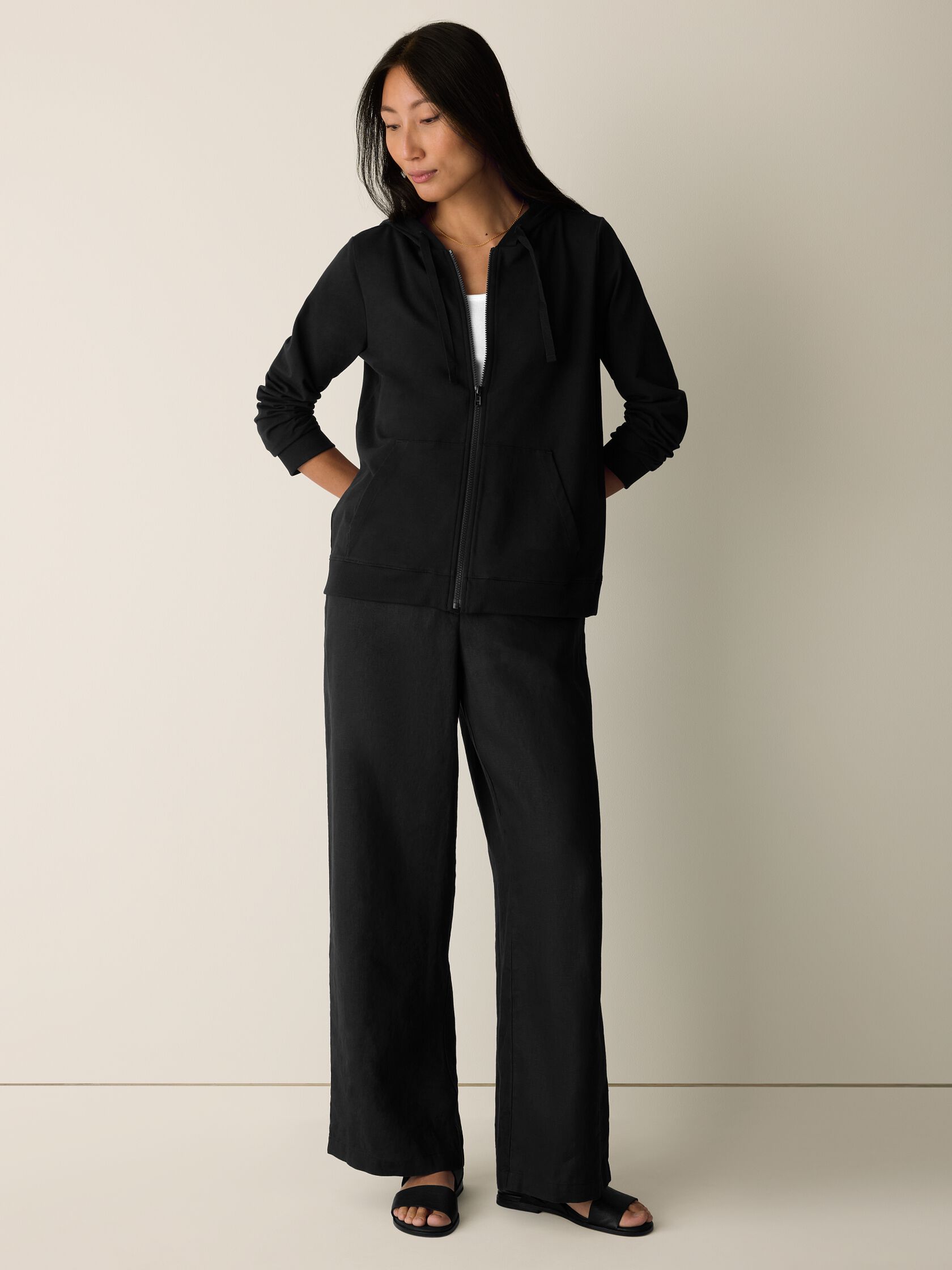 Eileen Fisher Hooded Zip-Up Jacket