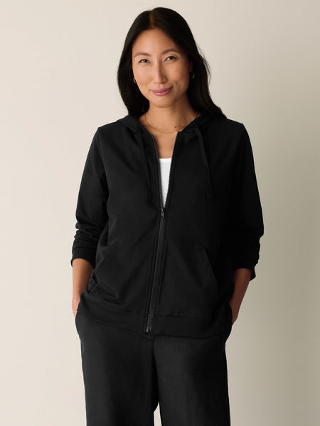 Eileen Fisher Hooded Zip-Up Jacket