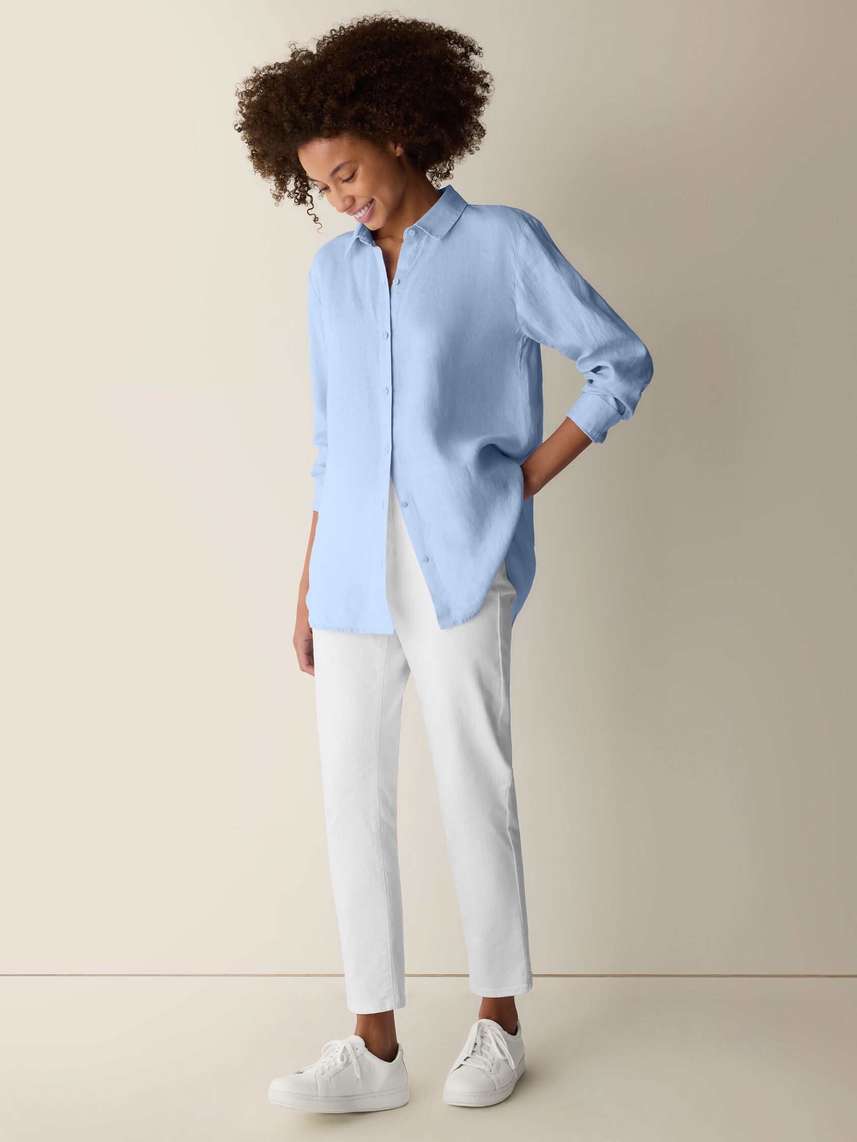 (Pre-Order) Eileen Fisher Classic Collar Long Shirt
